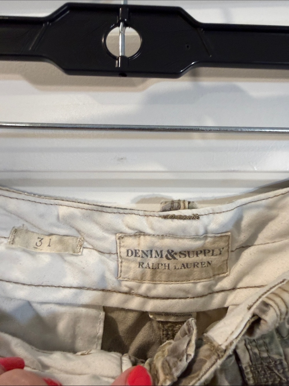 Denim & supply Polo Ralph Lauren Men Cargo Shorts tan Camo Military 31 - Picture 3 of 4